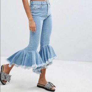 ASOS Low High Flared Hem Jeans